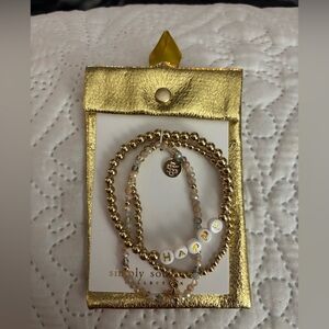 Simply Southern Gold and Cream Happy Bracelet Set